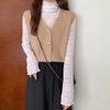 Women's Retro Loose Knit Sleeveless V-Neck Vest Sweater for Spring and Autumn 2024