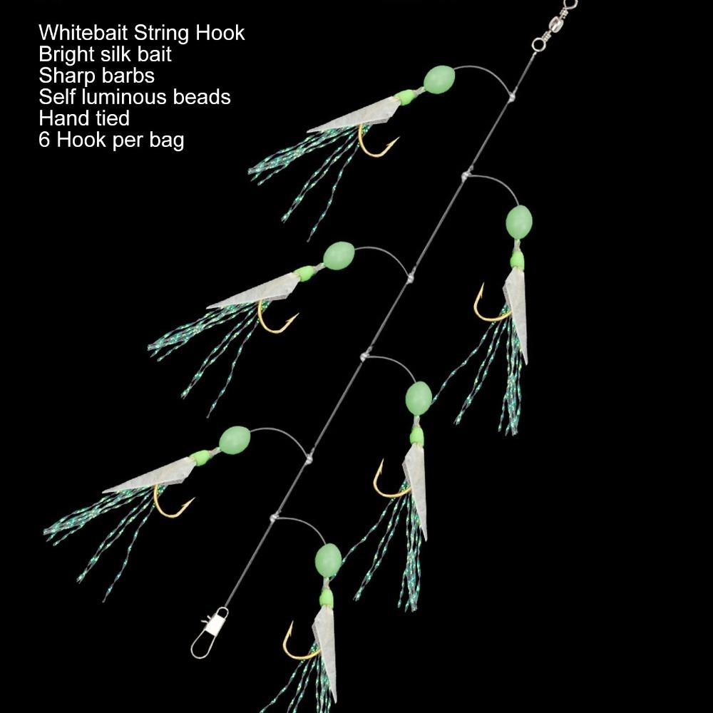 5PCS 6 Hooks Fishing Lure Bait Rig Carbon Steel Fishing Bait Rigs Saltwater Fishing