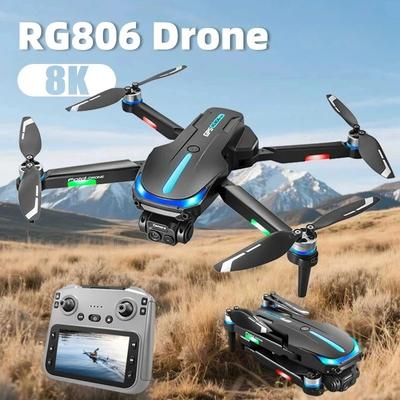 Новый RC Дрон RG806 MAX 360° Предотвращение Препятствий Аэросъемка 8K Двойная Камера Квадрокоптер GPS Четырехосный Вертолет Бесколлекторный Двигатель Дрон Подарок Игрушка