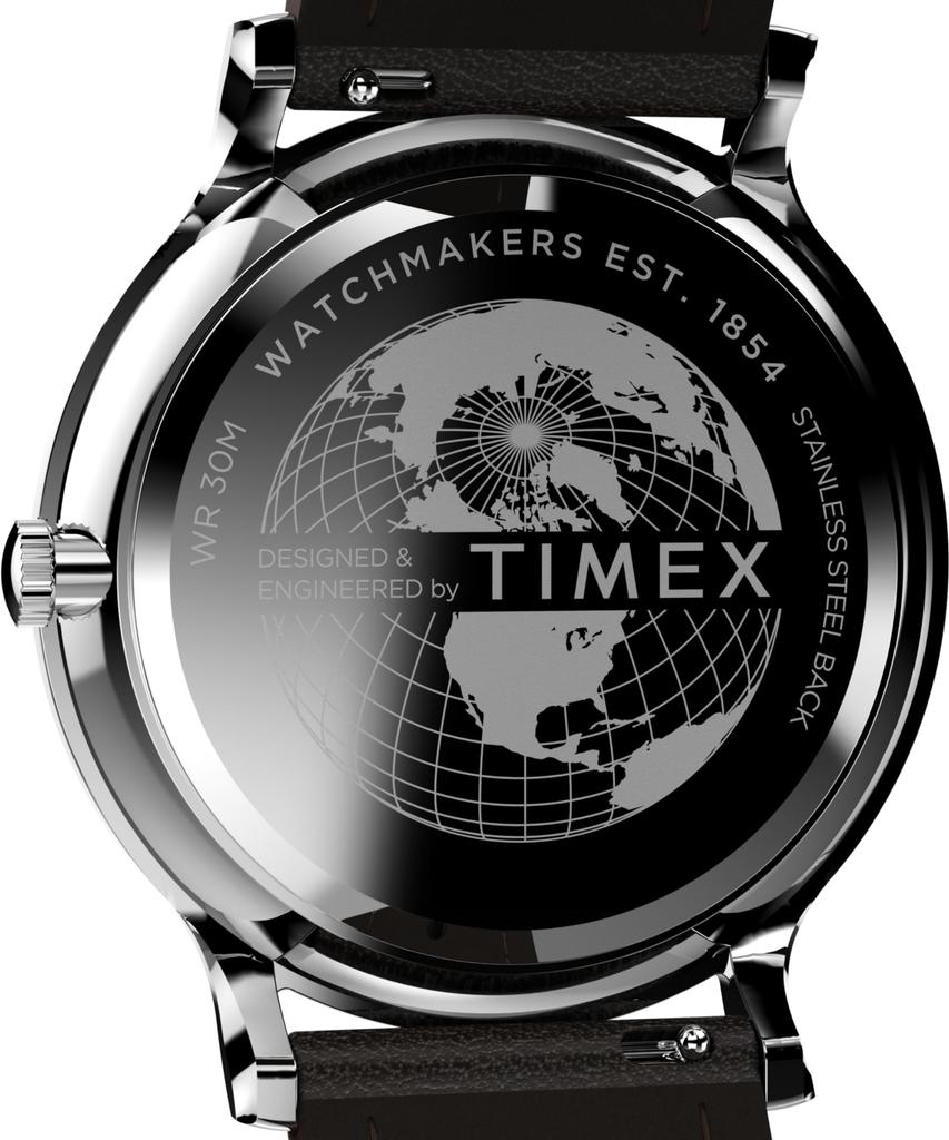 Часы Timex Men's Gallery 40 мм, коричневый/синий/серебристый тон. , ремень