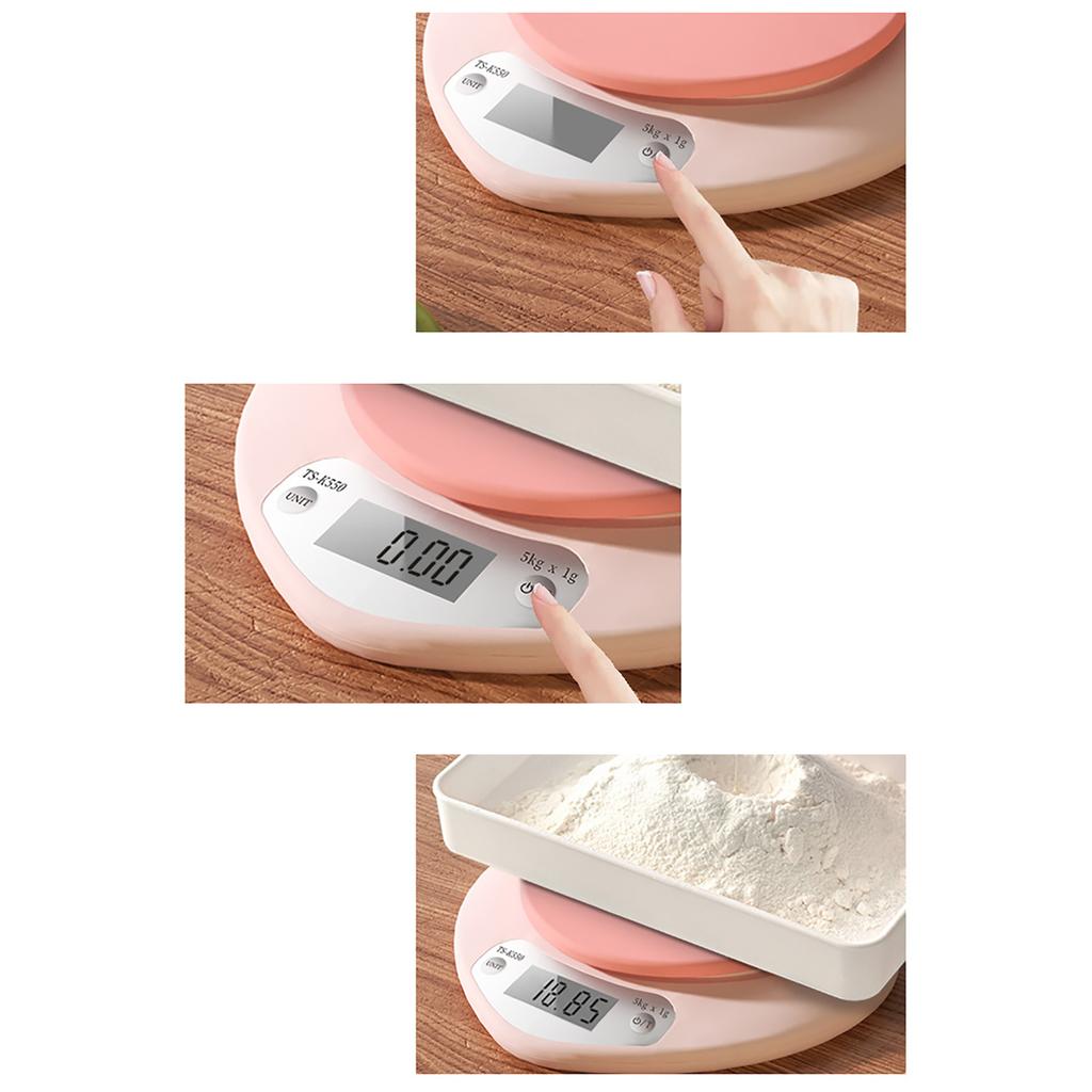 Digital Food Scale HD LCD Display 3 Units Accurate Heart Shaped Small Kitchen Electronic Scale for