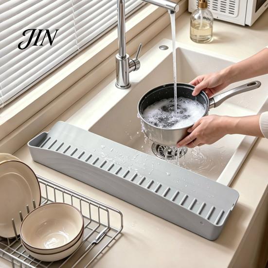Grade Silicone Pad Sink Splash Guard, No Drilling Easy Install Anti-Splash Liner Heightening Design Water Stopper, for Kitchen And Bathroom