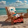 Ultra-Soft Beach Towel with Hilda Theme,Ideal for Pool - Camping, Diving - Perfect Travel Essential, Vibrant Beach Towel.