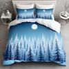 3 предмета Блестящий Кристальный Рождественский Постельный Комплект Полиэстер Мороз Снежинка Принт Пододеяльник Размер Квин Элегантный Взрослый Домашний Декор