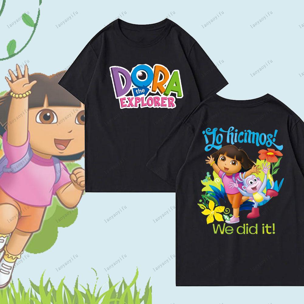 Unisex Dora The Explorer Cartoon Pattern TShirt Cute Harajuku TShirtComfortable Personality Tops Street Fashion Unisex Women