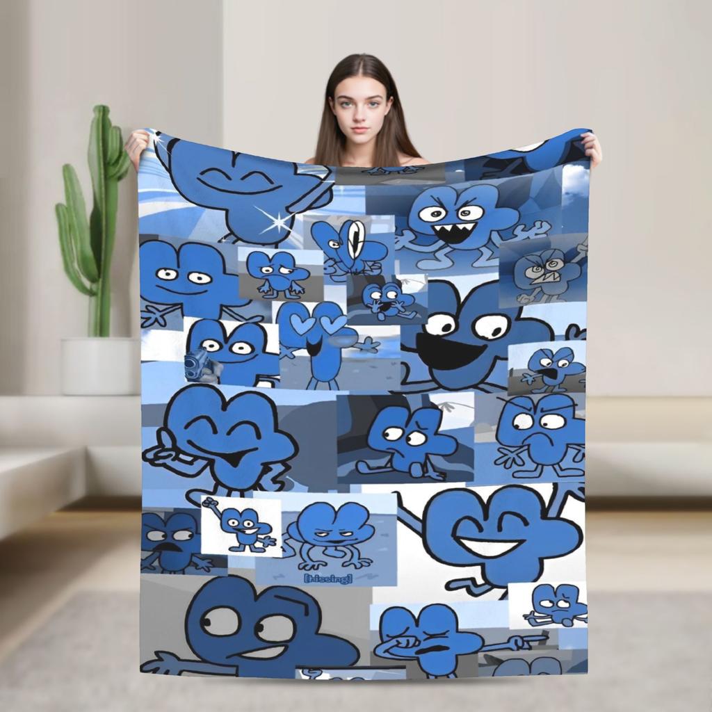 Cartoon Blankets Bfdi Flannel Funny Warm Throw Blanket for Home Autumn/Winter