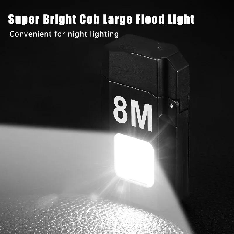 Rechargeable Type-C Interface Waterproof M8 Mini Flashlight Double Arc 2-in-1 COB Work Light Outdoor Strong Light