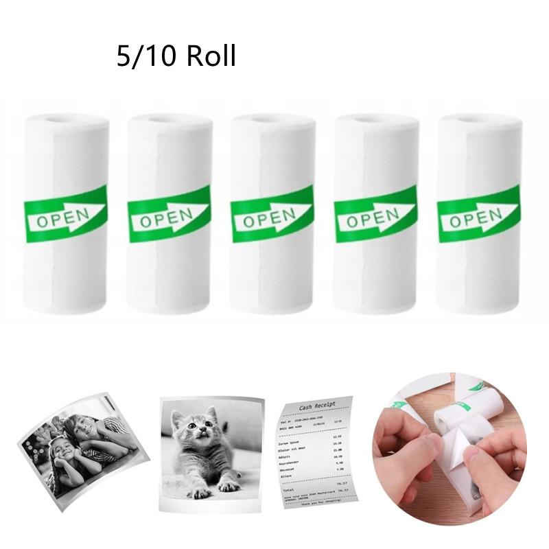 5/10 Rolls of Mini Printer Paper for Inkless Mini Pocket Printer, Portable Thermal Printer, Sticker Printer Paper
