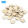 50pcs Wooden Flowers Unfinished Wood Flowers Blank Wooden Cutouts Ornaments Natural Wood Piece for Christmas Party Craft Project