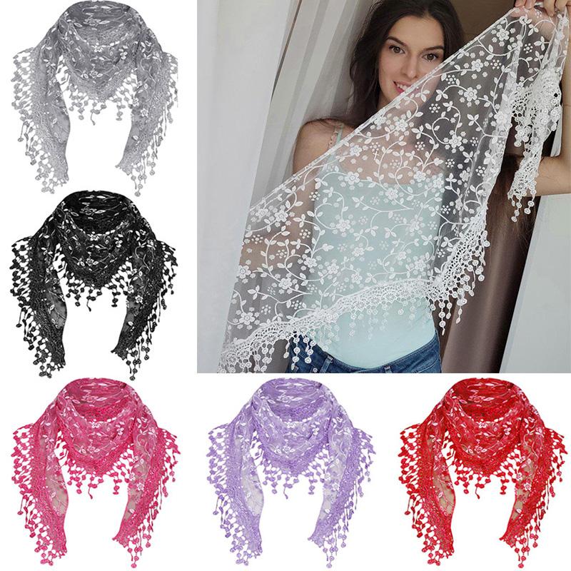 Women's Scarves Tassel Floral Lace Scarf Summer Clothing Accessories Fashion Shawl