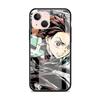 Стеклянный чехол Demon Slayer Anime для Apple iPhone 14 11 13 Pro 12 7 8 Plus SE 2022 XR X XS Max 6 6S, закаленный чехол для телефона