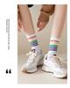 Girls' Stockings Summer Thin Sweat-Absorbing Striped Children'S Socks Medium Tube Mosquito-Proof Knee Socks Boys' Students Long Socks