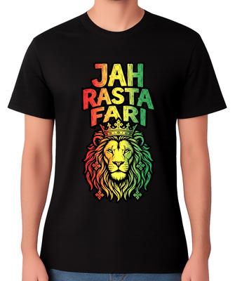 Футболка Jah Rasta Fari Регги Мужская Женская Растаман Лев Растафарианская Унисекс