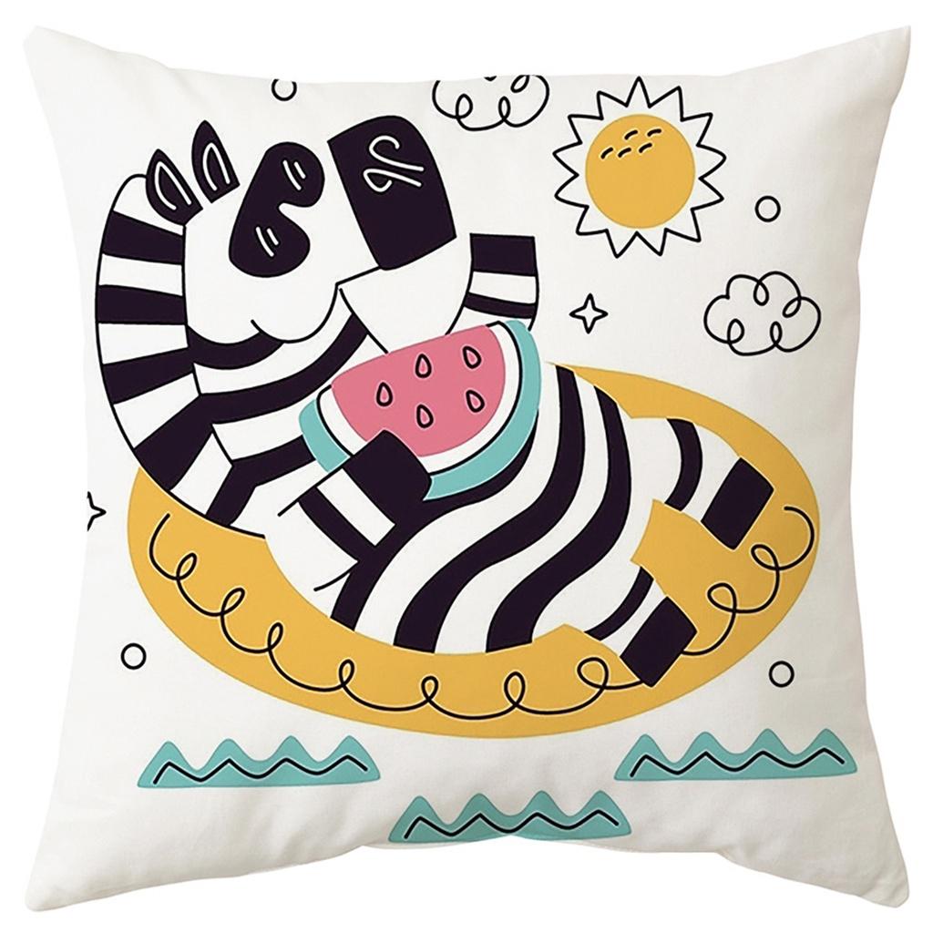 Декоративная наволочка с милым изображением животного на квадратную подушку для дивана