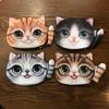 Soft Coin Pouch Plush Cosmetic Bag 3D Cat Face Coin Purse Woman