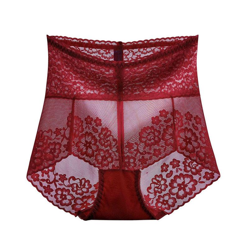 Sexy Large Underwear for Women's Ice Silk Traceless Breathable High Rise Sports Lace Panel Women's Triangle Pants