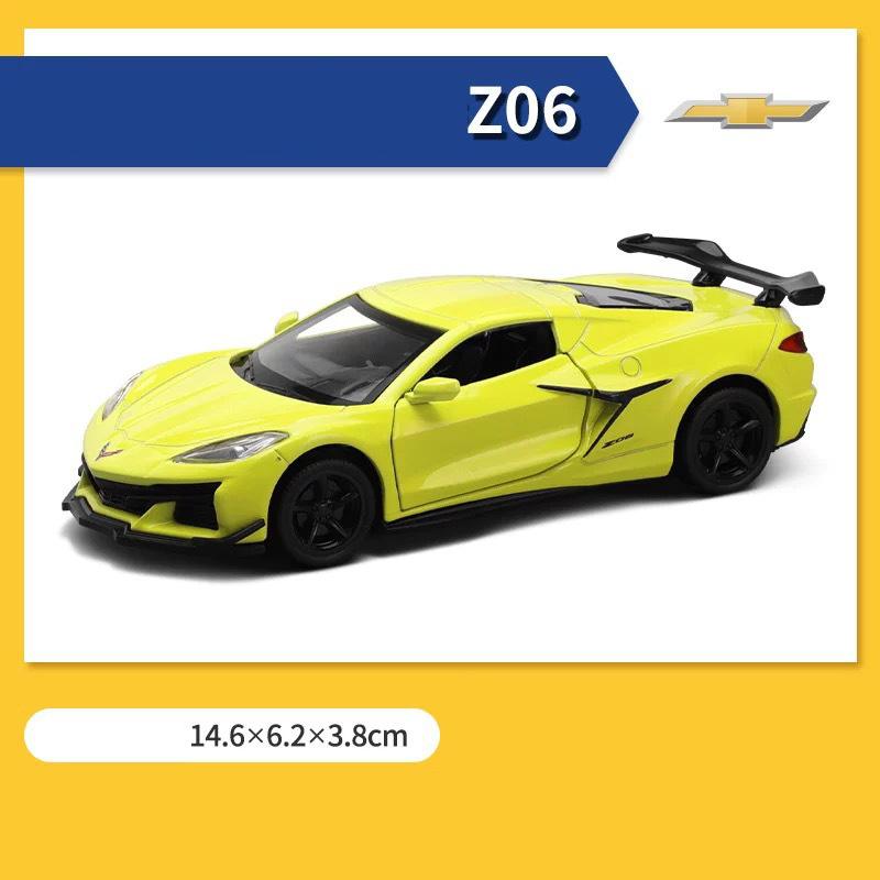 1:32 Chevrolet Corvette Z06 Суперкар Сплав Модель Автомобиля Звук и Свет Оттяжка Детская Игрушка Коллекционные items Подарок на День Рождения