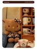 Large Black Leopard Print Hello Kitty Plush Pillow Doll