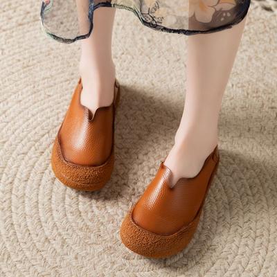 Модные ретро V-образные неглубокие мокасины женские из натуральной кожи осенняя обувь роскошные широкие мокасины женские туфли на толстой подошве