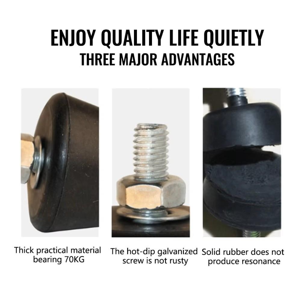 4 Pcs 38 x 38 x 58 mm Rubber Studs Shock Absorber Black Shock Absorbing Isolator Pads  Water Pumps