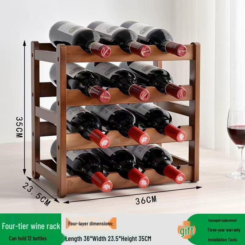 Modern Solid Wood Red Wine Display Rack