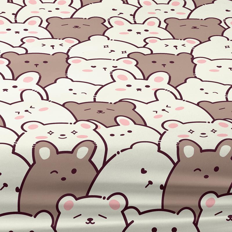 1 Teddy Bear Patterned Frosted Bedsheet, Bedroom Printed Bedspread, Bedding (Excluding Pillowcases)