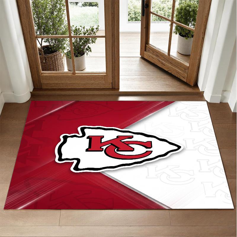 Ковер из кристаллического велюра с дизайном Kansas City Chiefs, мягкий декоративный коврик для спальни, прихожей