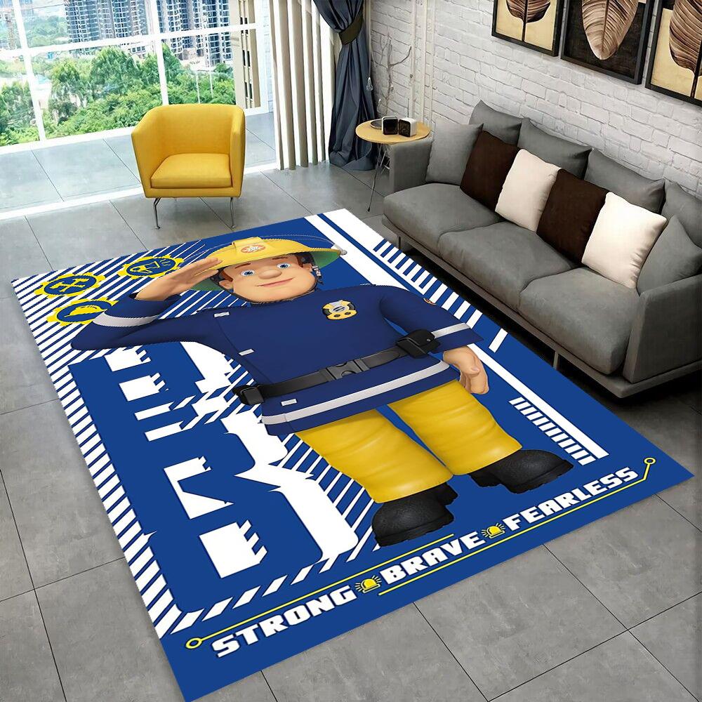 3D Классический Ковер Мультяшный Пожарный Сэм для Детской, Гостиной, Спальни, Домашнего Дивана, Игровой Нескользящий Коврик для Пола, Подарок