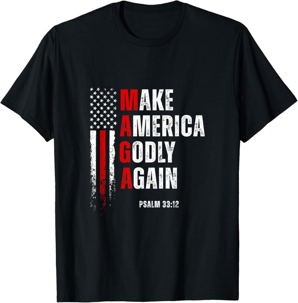 Jesus Make America Godly Again American Patriot Christian T-Shirt