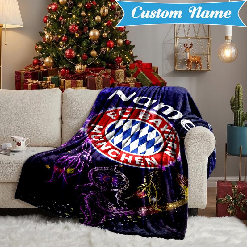 Custom Name Bayern Munich Dreamscape Blanket Lightweight Ideal Bedding Blanket Perfect for Travel, Camping, Living Rooms, Sofas, Christmas gift
