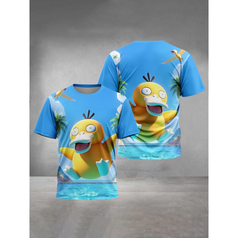 3D Print Cartoon P-psyducks Pokemons Baby Clothing 5 To 14 Years Male Outdoor Clothes for Children Boy Girl Child T-Shirt Top