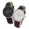 Watch Pair Watch Storage Box Same Size Unisex Analog Date Calendar Black Brown Leather Strap [Salvatore Mara] Men's Women's Sm22102-pgbksm22102-pgwh