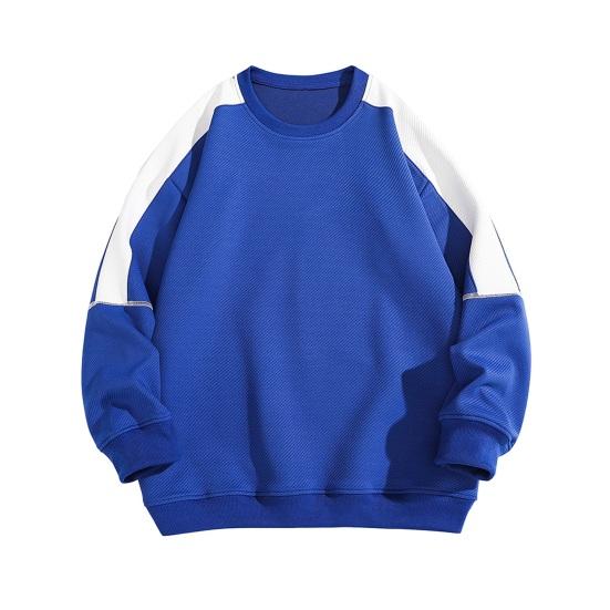 Мужская толстовка осень-зима с круглым вырезом, цветной спортивный топ с эластичными манжетами