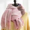 Women's Plaid Scarf Warm Thickening Trend  Scarf Shawl Cape