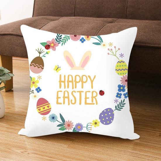 Наволочка с кроликами, разноцветные яйца, морковь, украшение для дома, полиэстер, кожа персика, пасхальная вечеринка, наволочка для дома