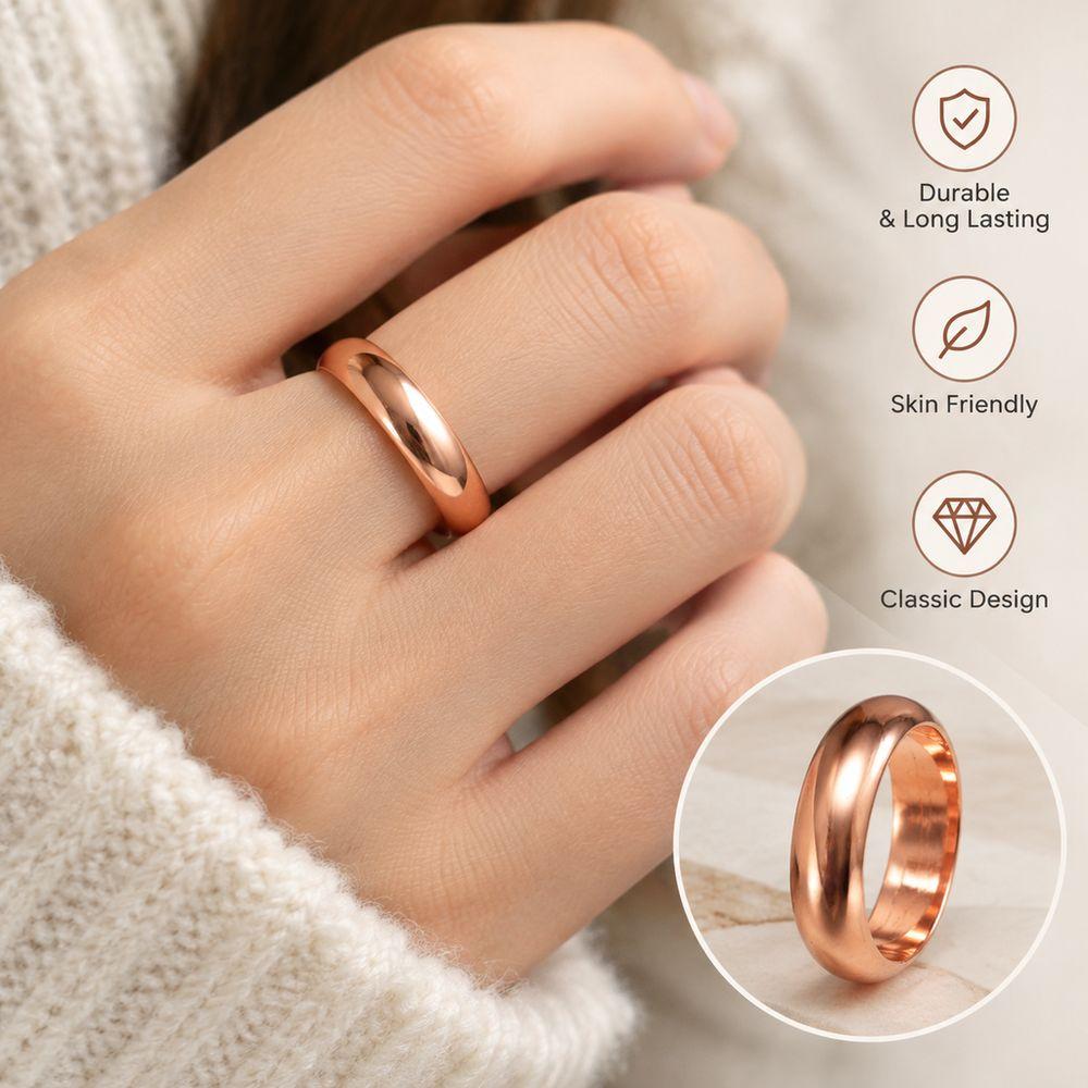 High Polished Copper Rings 6mm Wide Wide Band Ring New Finger Jewelry Daily Wear