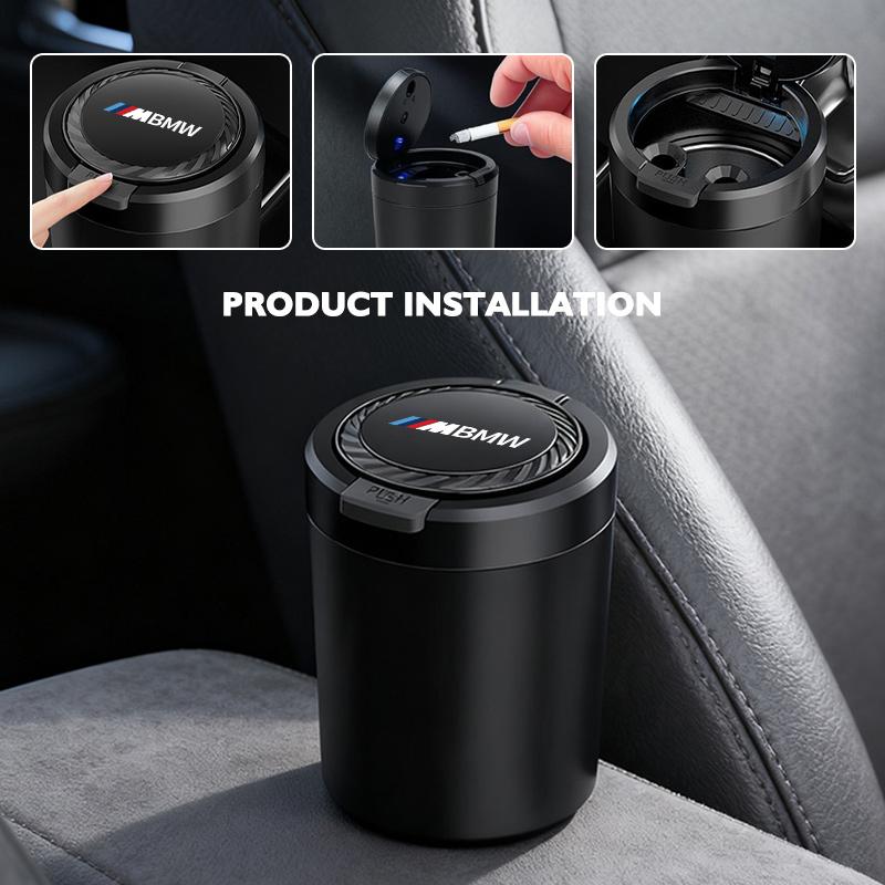 PGTK1 Car Portable Ashtray Garbag Can Multi-function Trash Bin For BMW Performance M E87 E30 E46 E28 F35 G20 E93 F20 X3 X