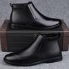 Высококачественная мужская зимняя обувь Нескользящие ботильоны для мужчин Натуральная кожа Мужские ботинки Челси Британский стиль Мужская обувь