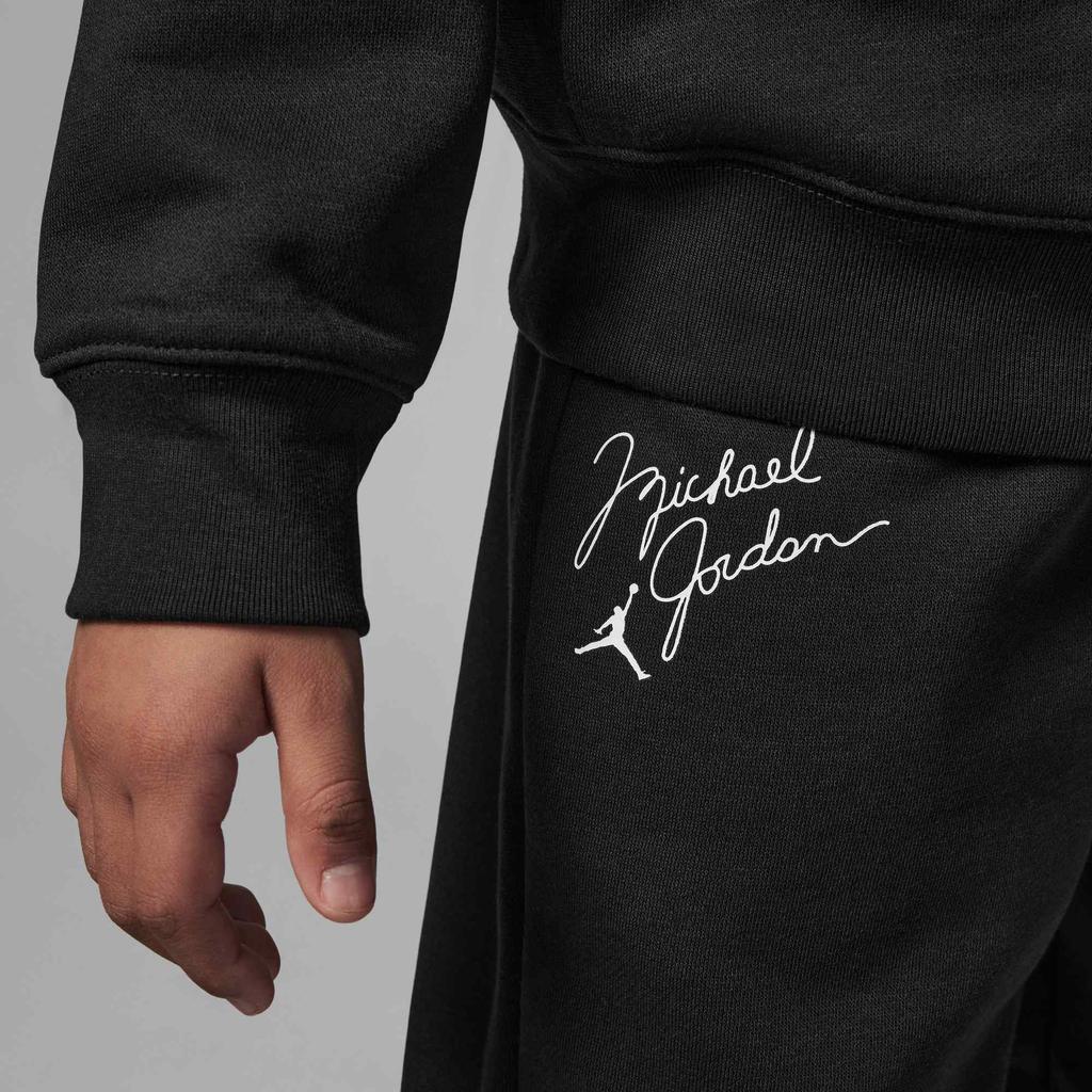 Jordan Толстовка с капюшоном на молнии с логотипом и длинные штаны, повседневный спортивный комплект, детские комплекты, черный цвет FJ5261-010