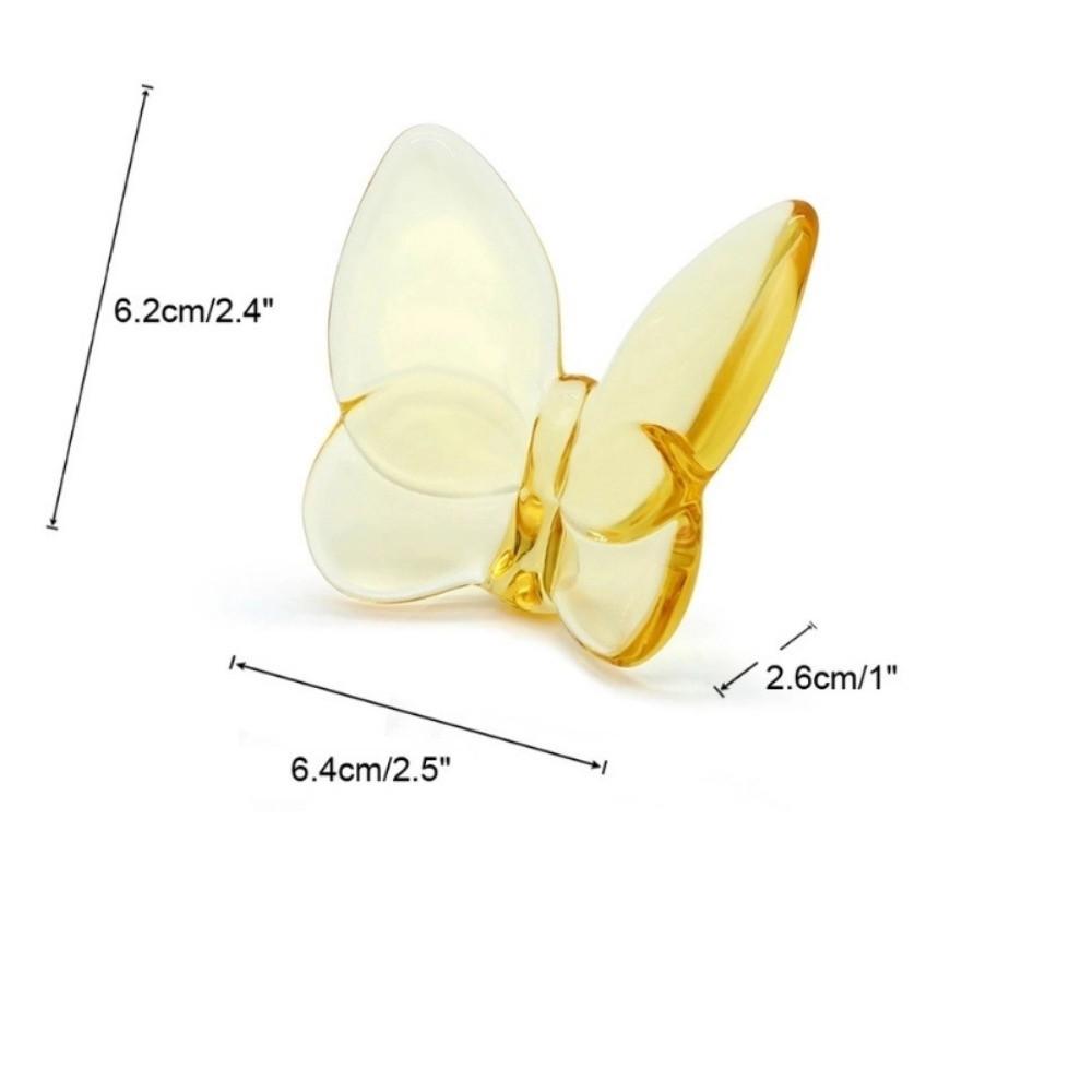 Glass Desktop Decoration Crystal Table Ornaments Creative Butterfly Figurine for Wedding and Party