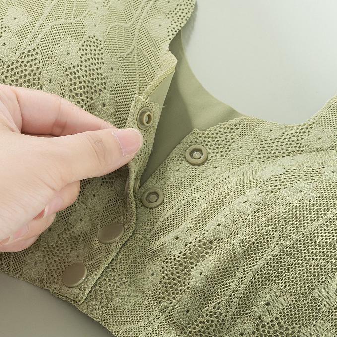 Бюстгальтер с открытыми пуговицами для женщин среднего возраста и пожилых мам, жилет, стильный бесшовный бюстгальтер большого размера, нижнее белье, боковая часть груди