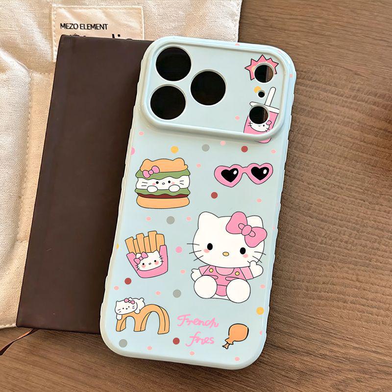 Чехол для телефона Hello Kitty с краем в форме сердца для Apple, совместимый с 13, 15, 16 Pro и 17 Pro Max