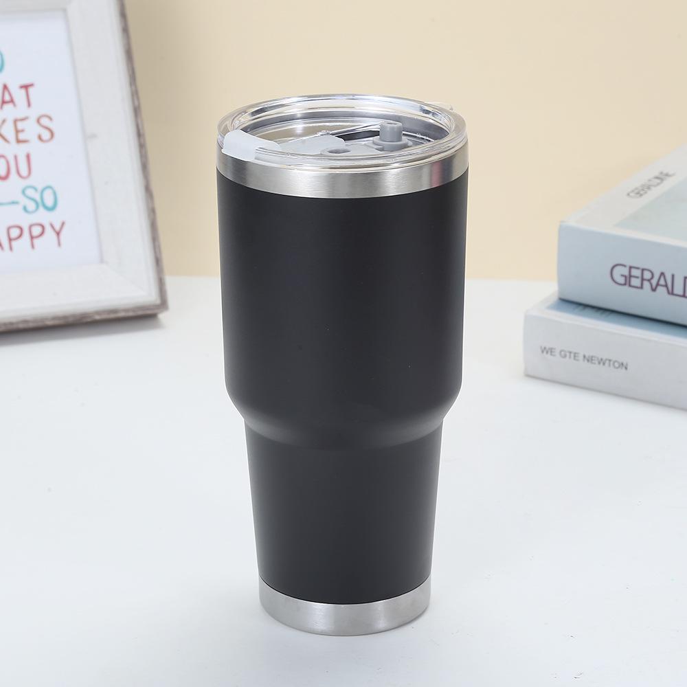 30oz Powder Coated Stainless Steel Insulated Car Cup - Double Layer, Large Capacity, Ice Buster for Outdoor Cold Storage