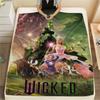 1Pc Wicked Print Flannel Blanket, High quality Comfortable for All Seasons, Home Decor, Warmth and Comfort, Perfect for Christmas Gifts