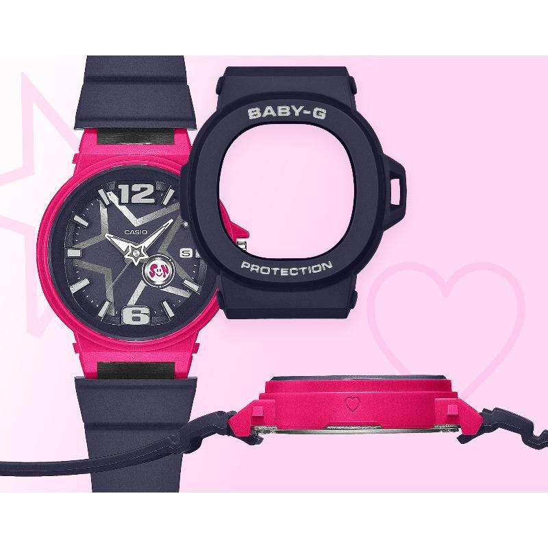 Casio Женские часы Baby-G, смола, 100 м водонепроницаемые, аналоговые, ударопрочные, кварцевые, BGA-10D-2A1