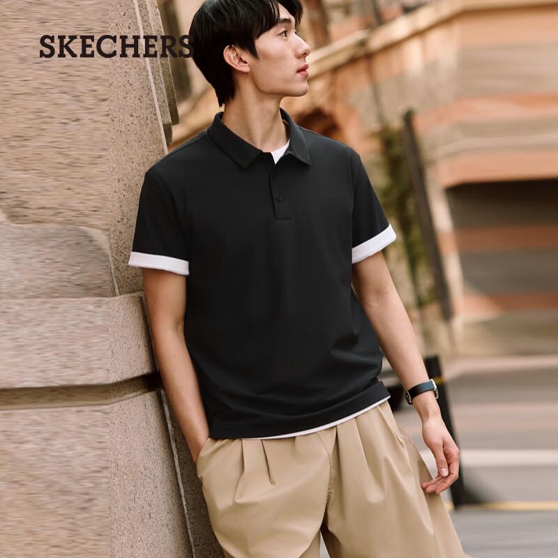 Skechers Мужская дышащая футболка-поло с коротким рукавом