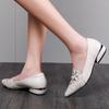 Soft Leather Hollowed Out Embroidered Single Shoes for Women In Spring and Summer Breathable Work Sandals for Women