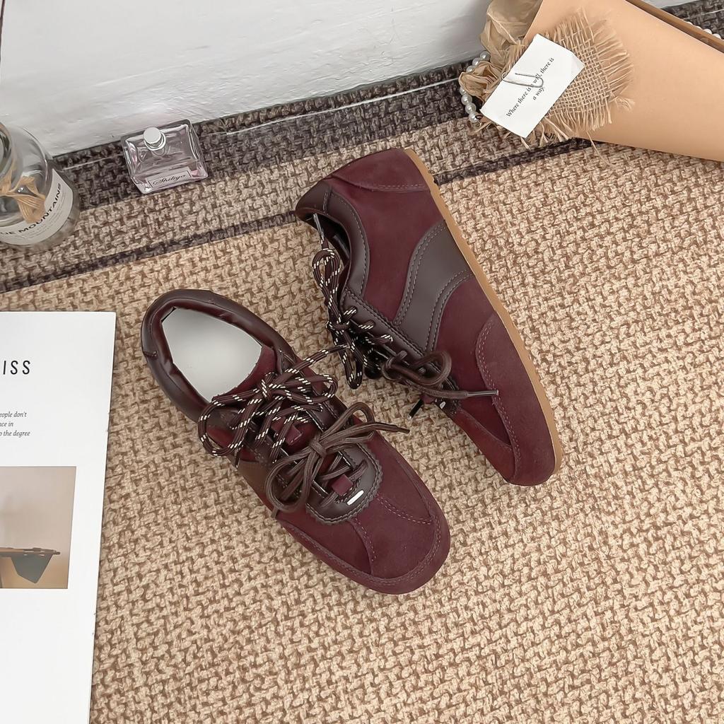 Grape Mother Summer New Retro Sports Shoes Women's Thick-soled Inner Height Increase German Training Shoes Women's Versatile Shallow Mouth Forrest Gum