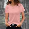 Women's Fashionable Casual Solid Color Short Sleeved Round Neck T-shirt Top