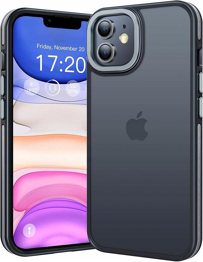 PuyaTeya iPhone 11 Shockproof Case Translucent Black/Gray